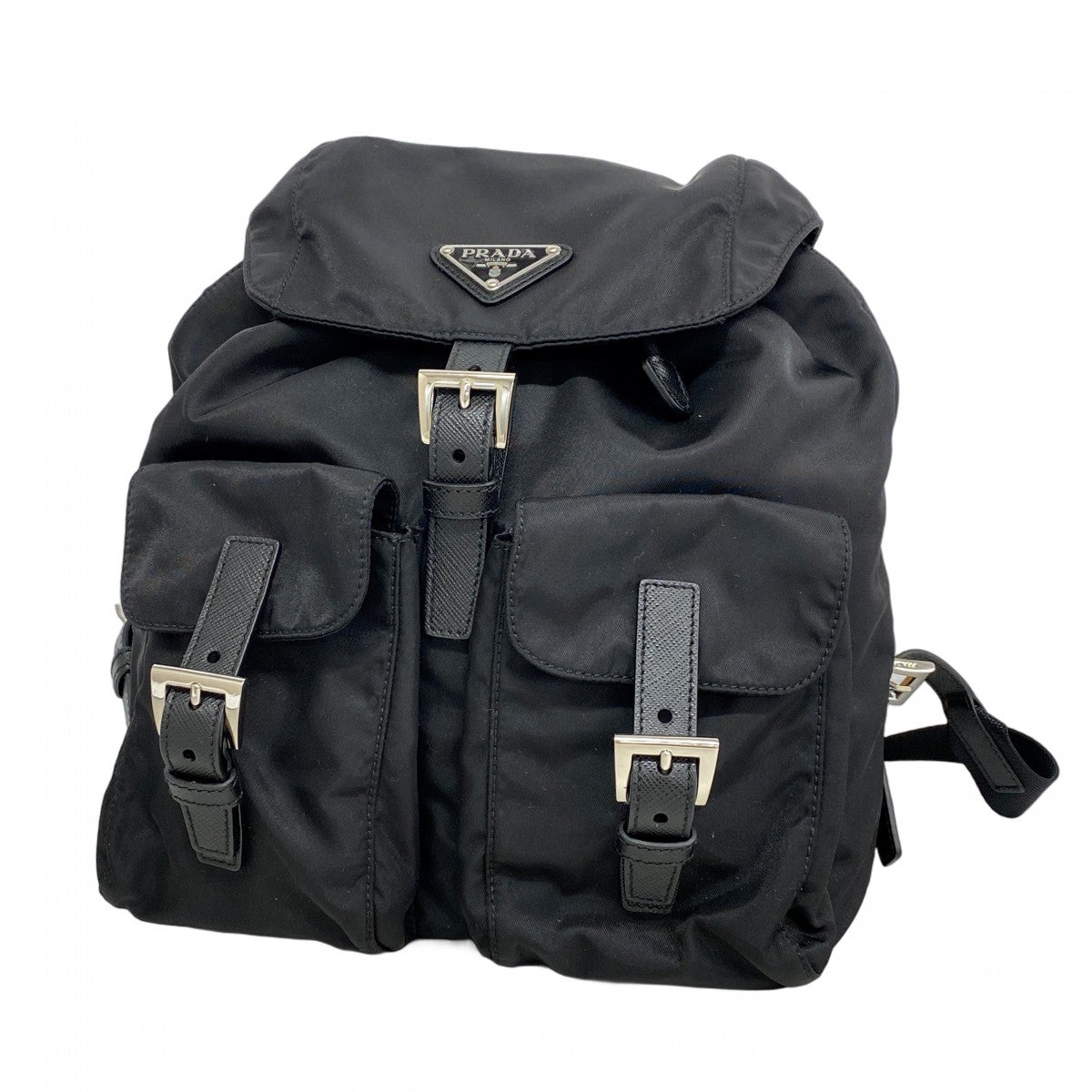 【5he5413-h】プラダ リュック・デイパック ナイロン ブラック シルバー金具【中古】レディース