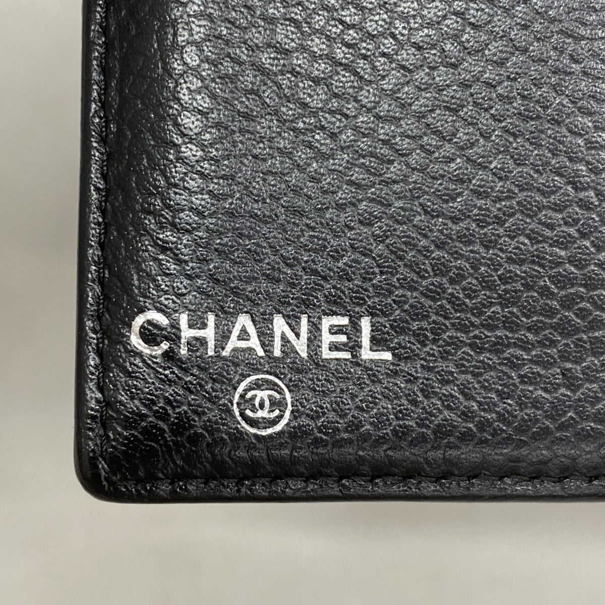 【5he5414-h】シャネル 長財布 キャビアスキン ブラック シルバー金具【中古】レディース