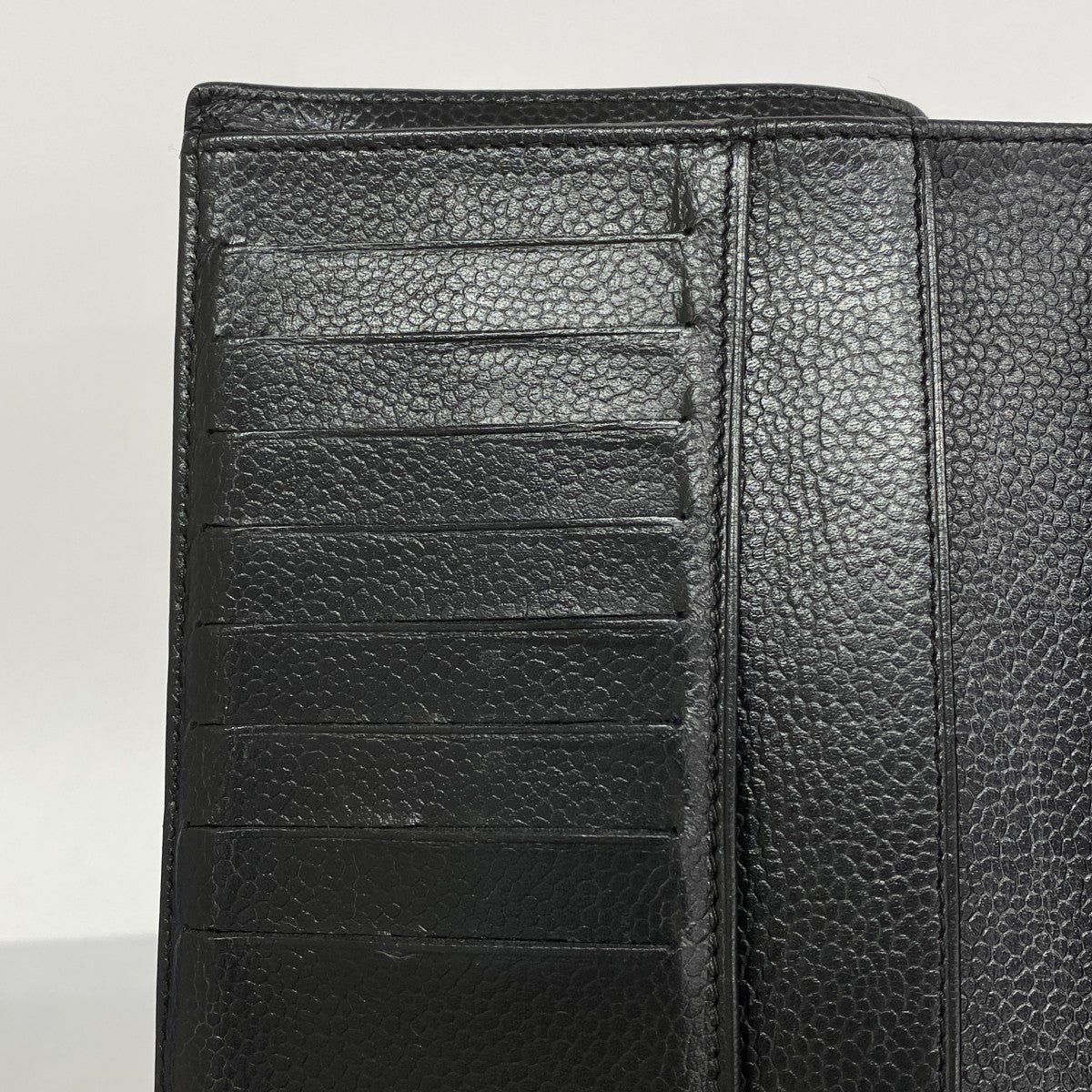 【5he5414-h】シャネル 長財布 キャビアスキン ブラック シルバー金具【中古】レディース