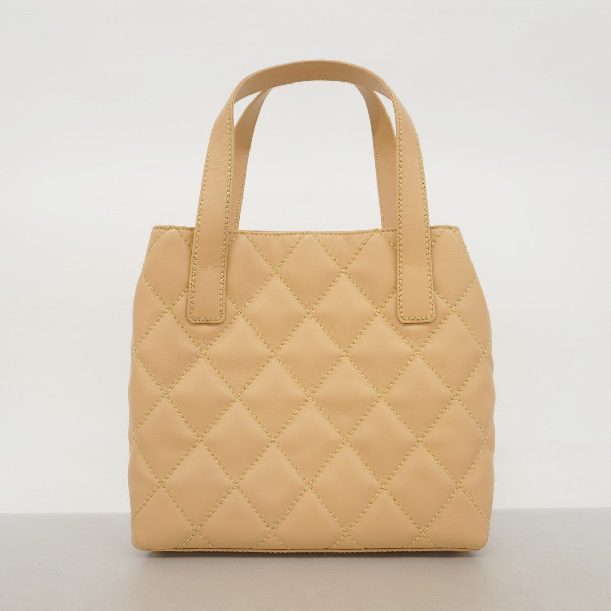 【5he5426-h】シャネル ハンドバッグ ワイルドステッチ ラムスキン ブラウン ゴールド金具【中古】レディース