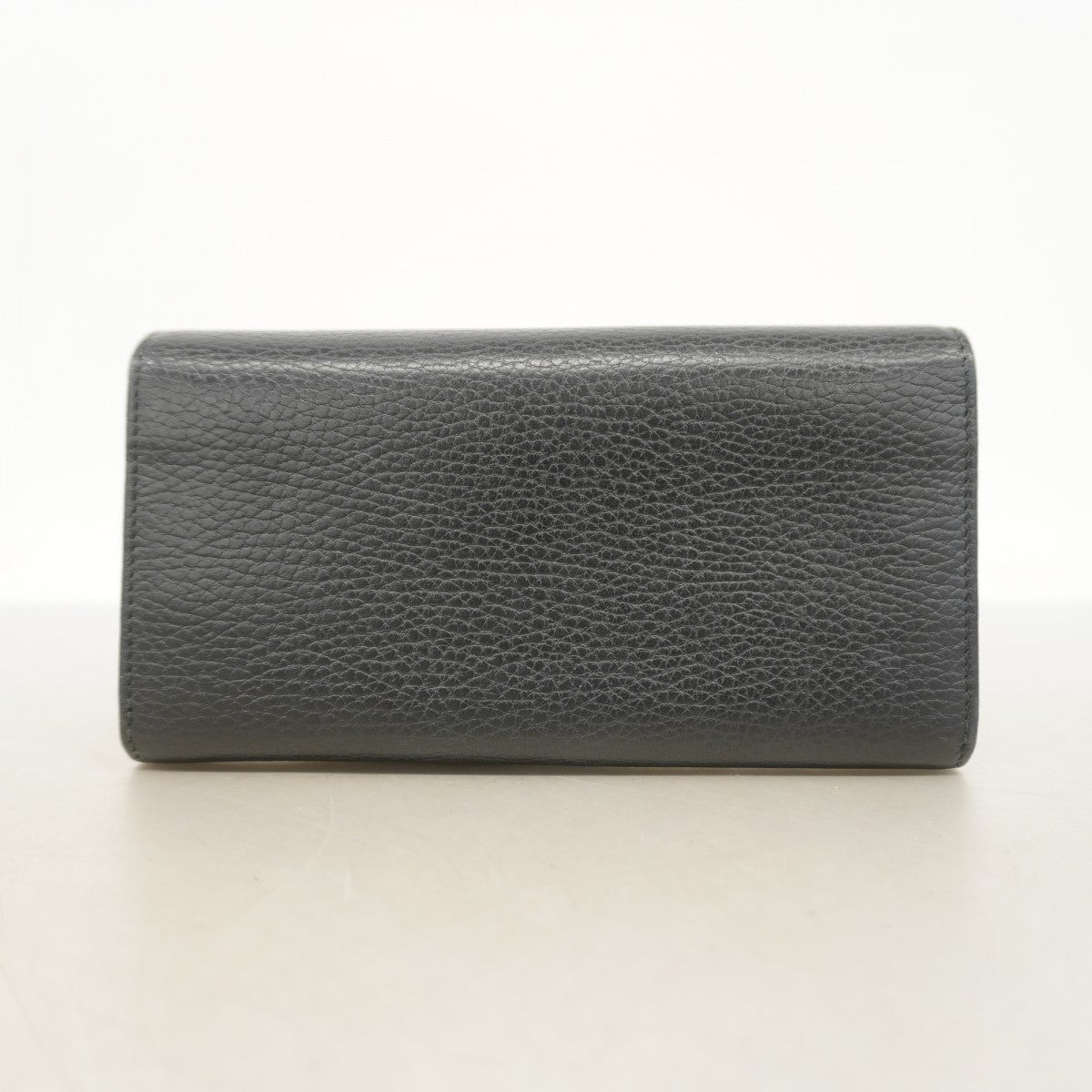【5he5429-h】グッチ 長財布 GGマーモント 456116 レザー ブラック ゴールド金具【中古】レディース