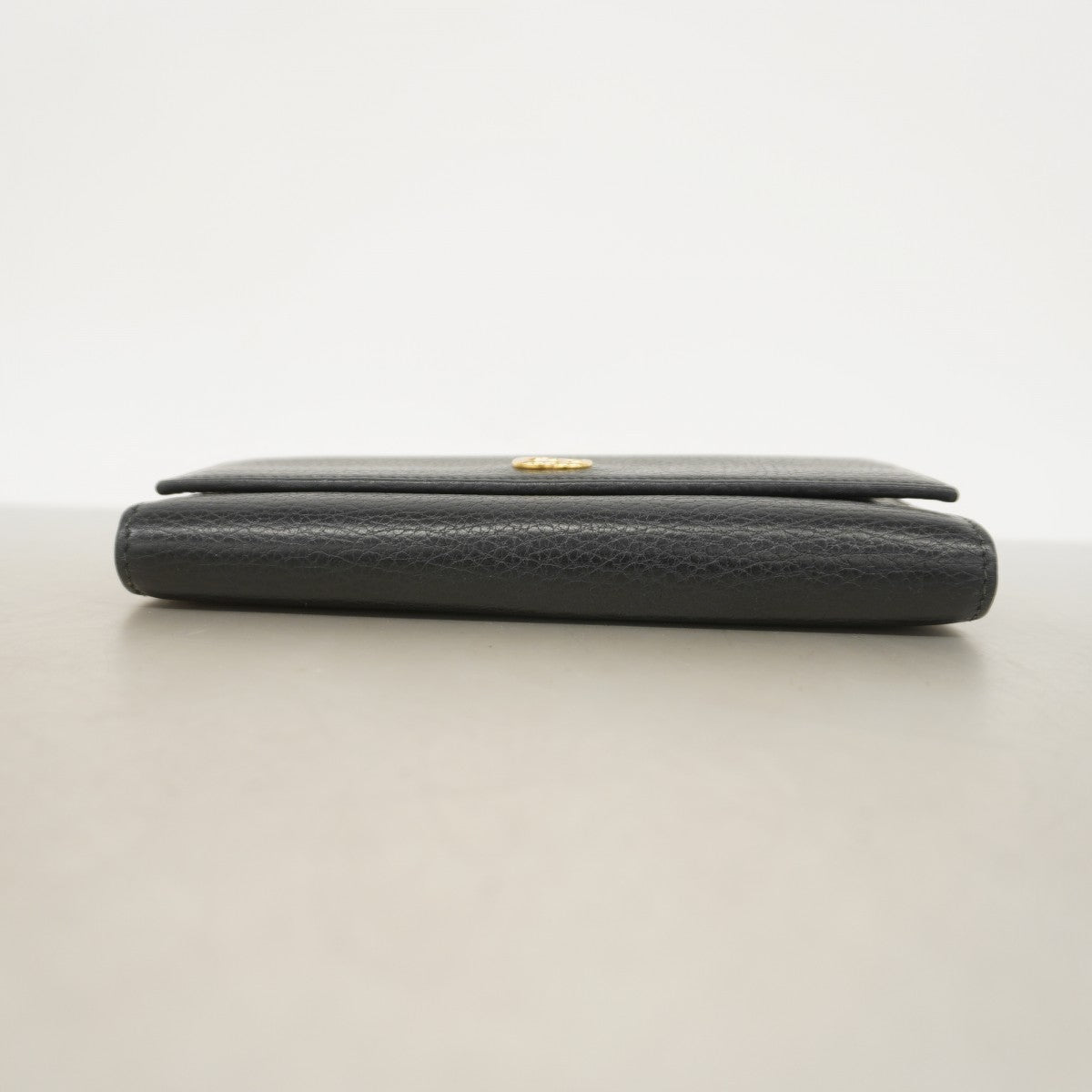 【5he5429-h】グッチ 長財布 GGマーモント 456116 レザー ブラック ゴールド金具【中古】レディース