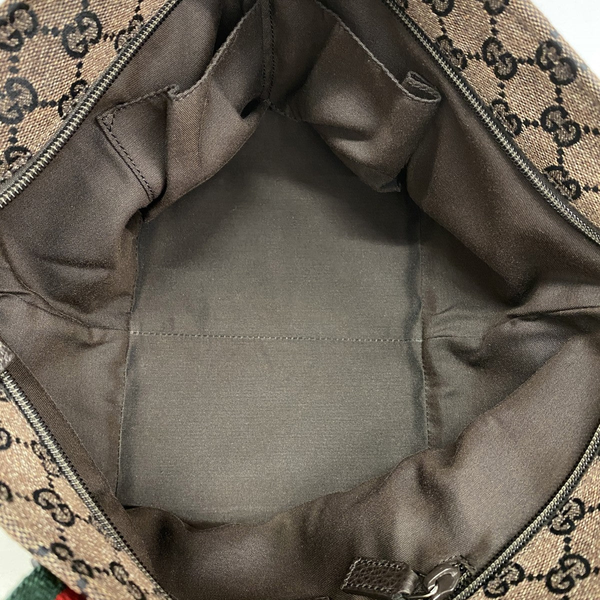 【5he5528-h】グッチ ハンドバッグ GGキャンバス/シェリーライン 374433 キャンバス ブラック ブラウン シルバー金具【中古】レディース