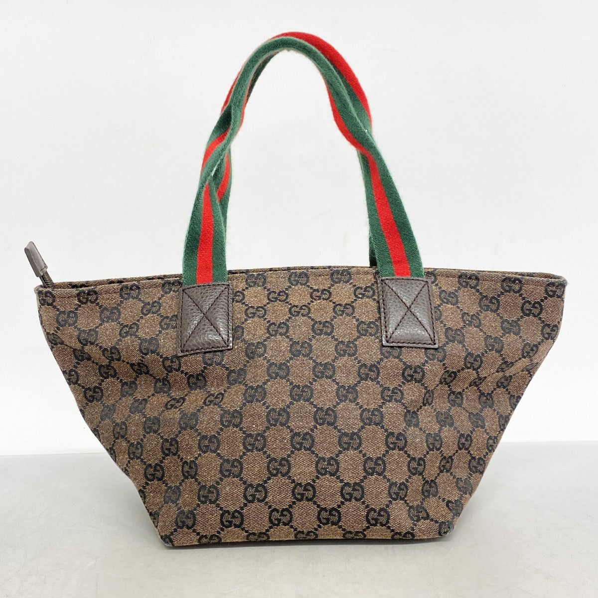 【5he5528-h】グッチ ハンドバッグ GGキャンバス/シェリーライン 374433 キャンバス ブラック ブラウン シルバー金具【中古】レディース