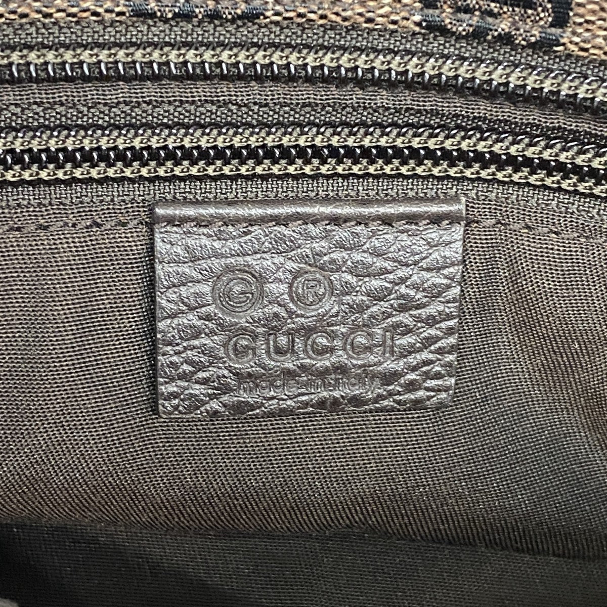 【5he5528-h】グッチ ハンドバッグ GGキャンバス/シェリーライン 374433 キャンバス ブラック ブラウン シルバー金具【中古】レディース