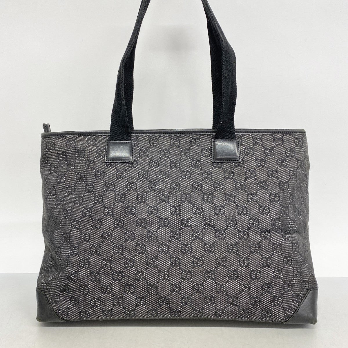 【5he5555-h】グッチ トートバッグ 34339 デニム ブラック シルバー金具【中古】レディース