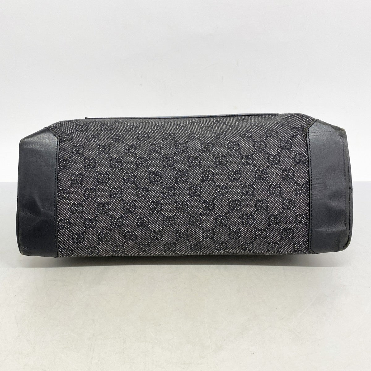 【5he5555-h】グッチ トートバッグ 34339 デニム ブラック シルバー金具【中古】レディース