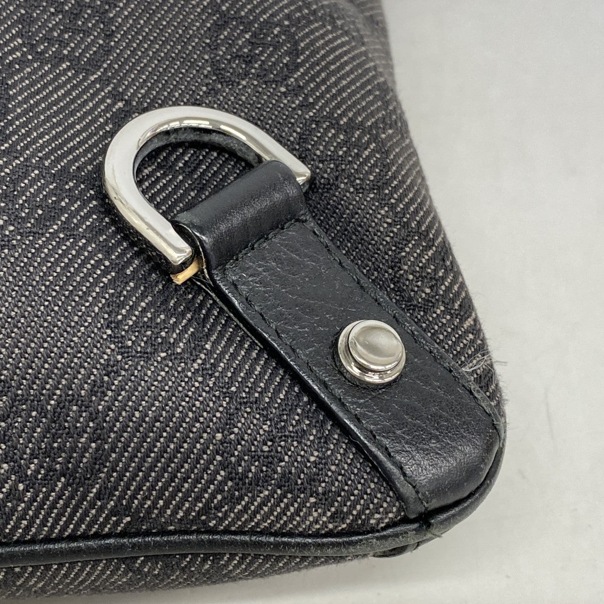 【5he5556-h】グッチ ショルダーバッグ アビー 258642 デニム ブラック シルバー金具【中古】レディース