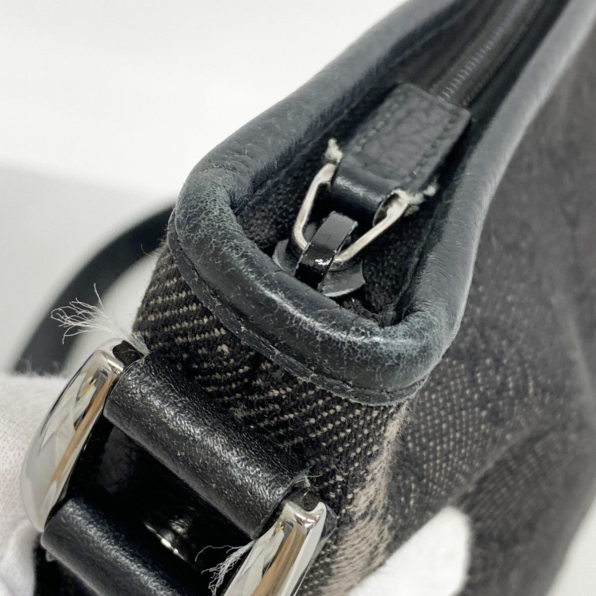 【5he5556-h】グッチ ショルダーバッグ アビー 258642 デニム ブラック シルバー金具【中古】レディース