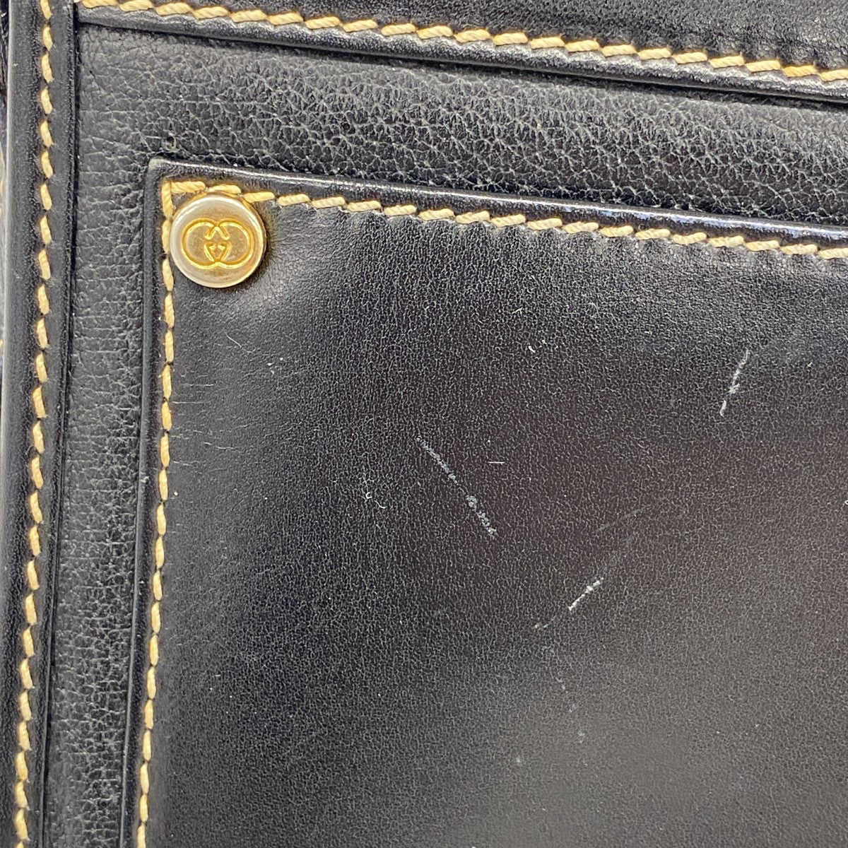 【5he5565-h】グッチ ショルダーバッグ 007 261 0715 レザー ブラック ゴールド金具【中古】レディース