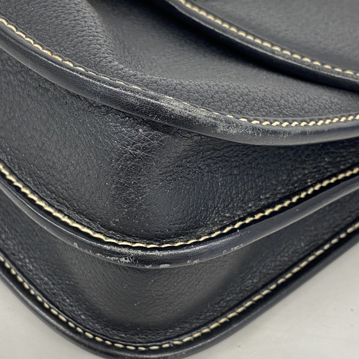 【5he5565-h】グッチ ショルダーバッグ 007 261 0715 レザー ブラック ゴールド金具【中古】レディース