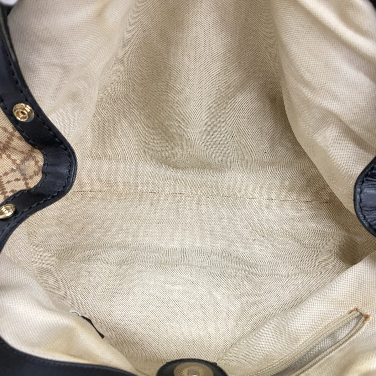 ★SALE【5he5623-h】グッチ ハンドバッグ ディアマンテ 211944 キャンバス ブラウン ブラック ゴールド金具【中古】レディース