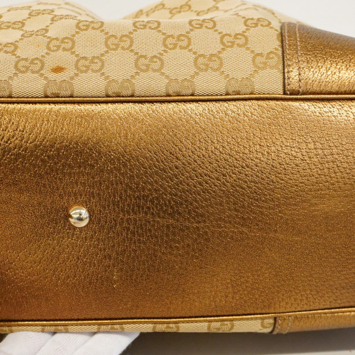 【5he5631-h】グッチ トートバッグ GGキャンバス プリンシー 161719 キャンバス ベージュ シャンパンゴールド金具【中古】レディース