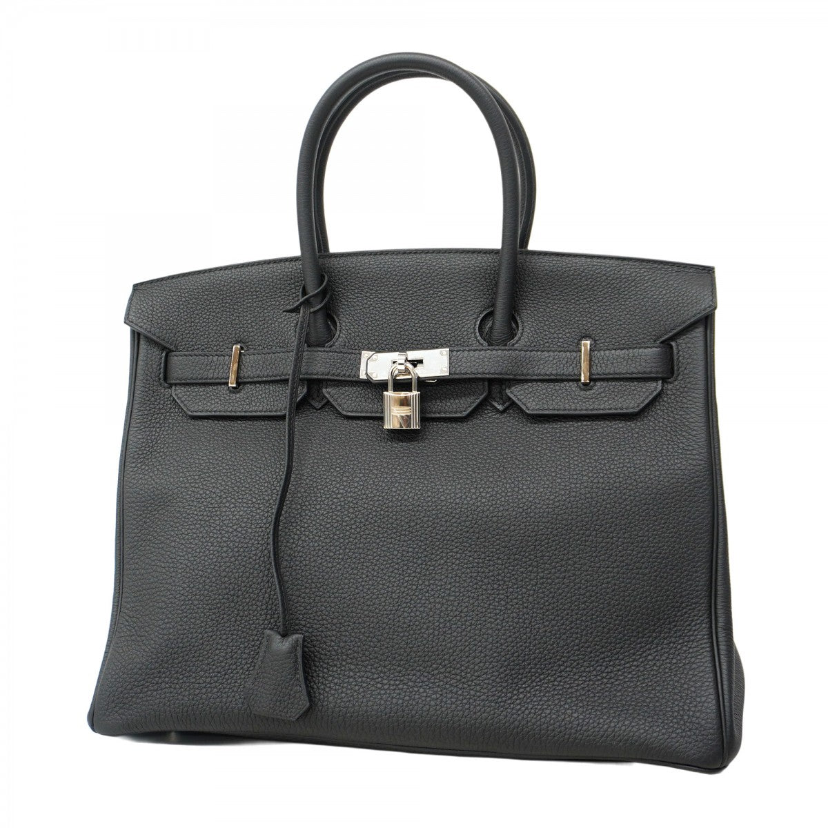 【5he5646-h】エルメス ハンドバッグ バーキン35 トゴ ブラック シルバー金具 C刻印【中古】レディース