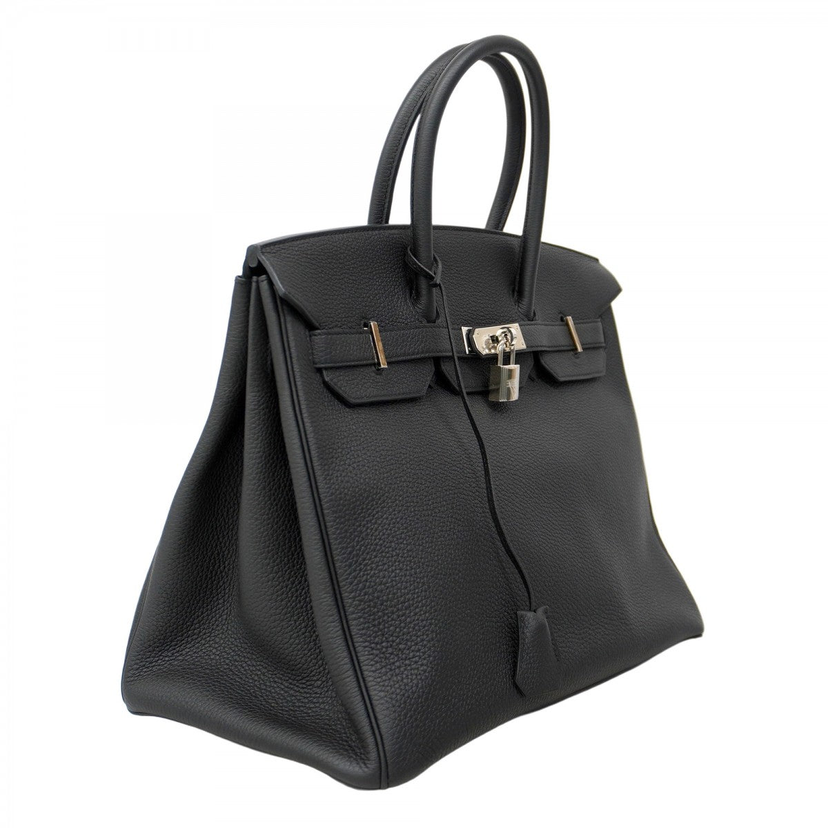 【5he5646-h】エルメス ハンドバッグ バーキン35 トゴ ブラック シルバー金具 C刻印【中古】レディース