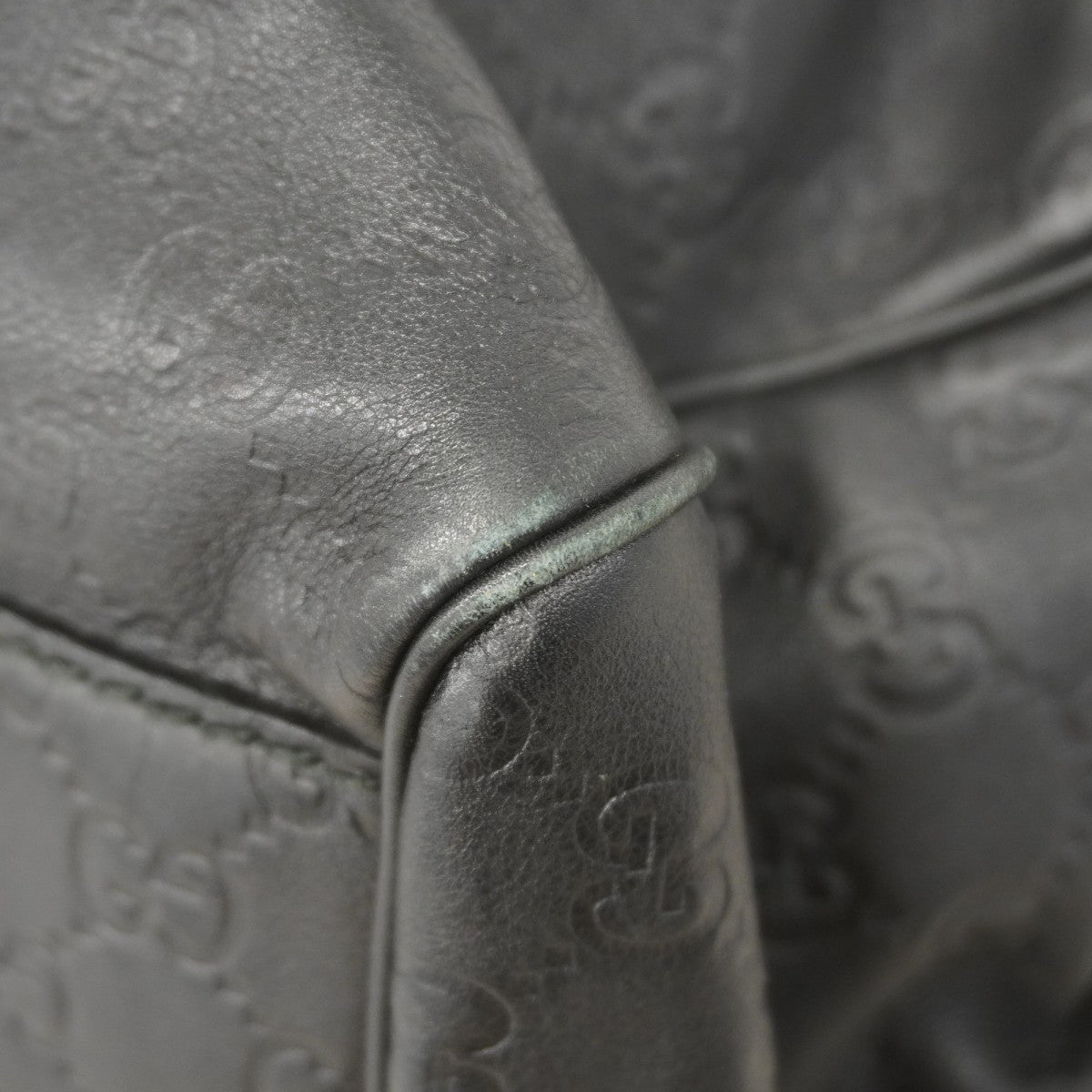 【5he5675-h】グッチ ハンドバッグ グッチシマ スーキー 211944 レザー ブラック シャンパンゴールド金具【中古】レディース