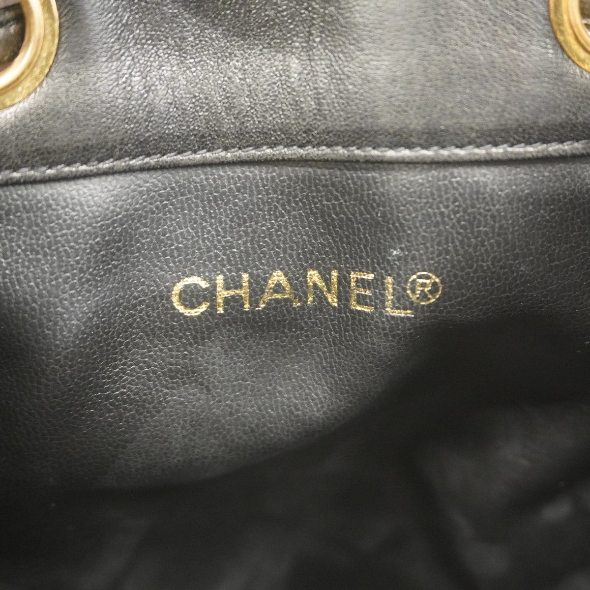 ★SALE【5he5696-h】シャネル ショルダーバッグ マトラッセ ラムスキン ブラック ゴールド金具【中古】レディース