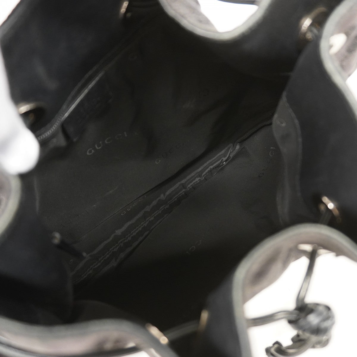 ★SALE【5he5722】グッチ ショルダーバッグ GGキャンバス バンブー 001 4033 キャンバス ブラック シルバー金具【中古】レディース