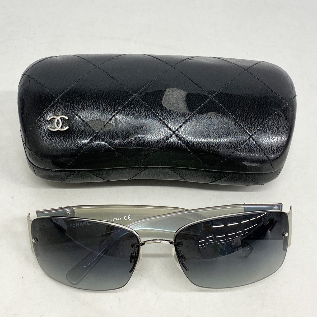 ★SALE【5he5737】シャネル サングラス 4117-B プラスチック ブラック オーロラ シルバー金具【中古】レディース
