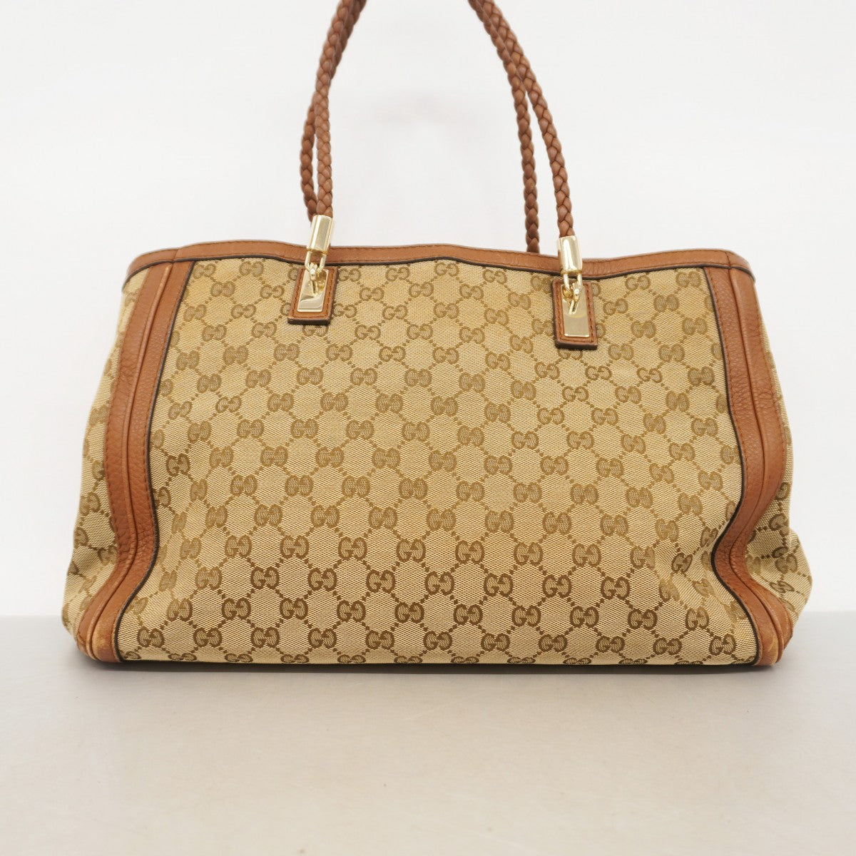 【5he5774】グッチ トートバッグ GGキャンバス/バンブー 269945 キャンバス ブラウン シャンパンゴールド金具【中古】レディース