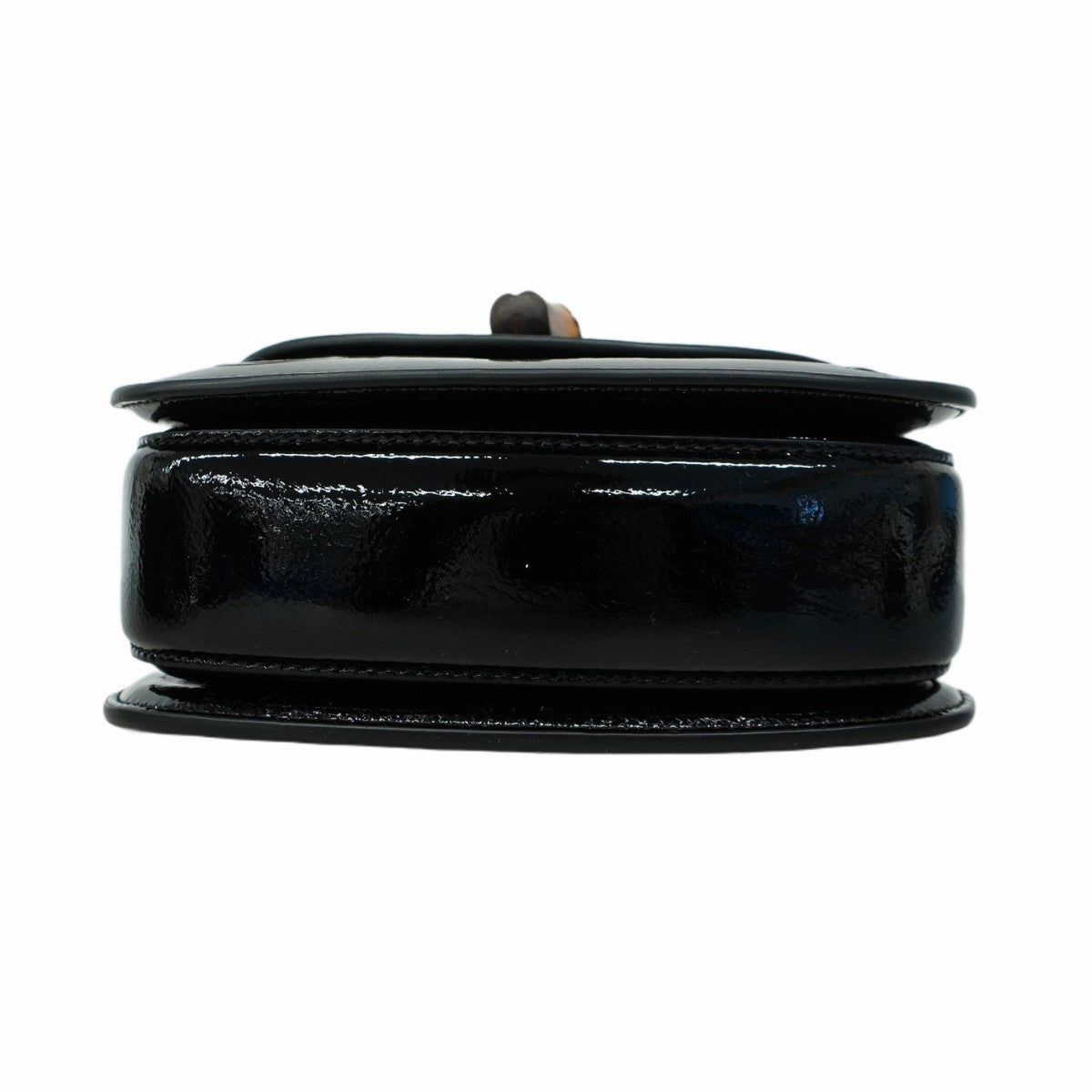 【5he5853】グッチ ハンドバッグ バンブー 1947 786482 エナメル ブラック シャンパンゴールド金具【中古】レディース