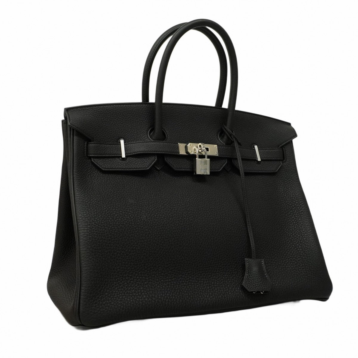 【5ia0217-e-g】エルメス ハンドバッグ バーキン35 トゴ ブラック シルバー金具 K刻印【中古】レディース