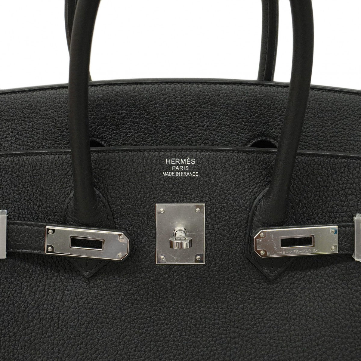 【5ia0217-e-g】エルメス ハンドバッグ バーキン35 トゴ ブラック シルバー金具 K刻印【中古】レディース