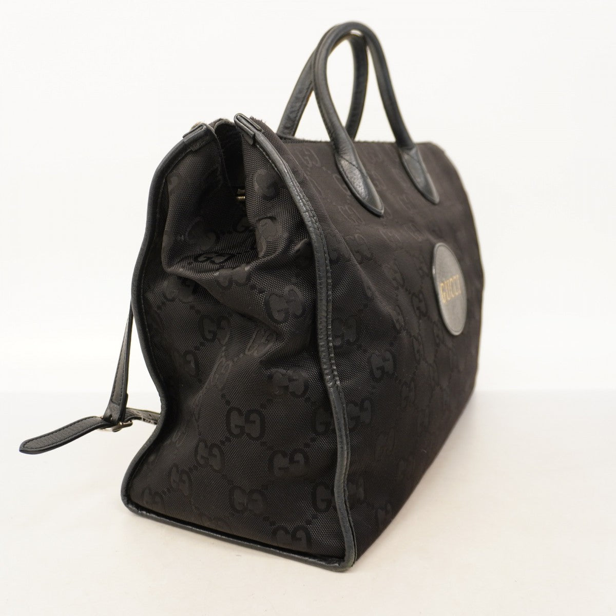 【5ia0316】グッチ トートバッグ オフザグリッド 630353 ナイロンキャンバス レザー ブラック シルバー金具【中古】メンズ