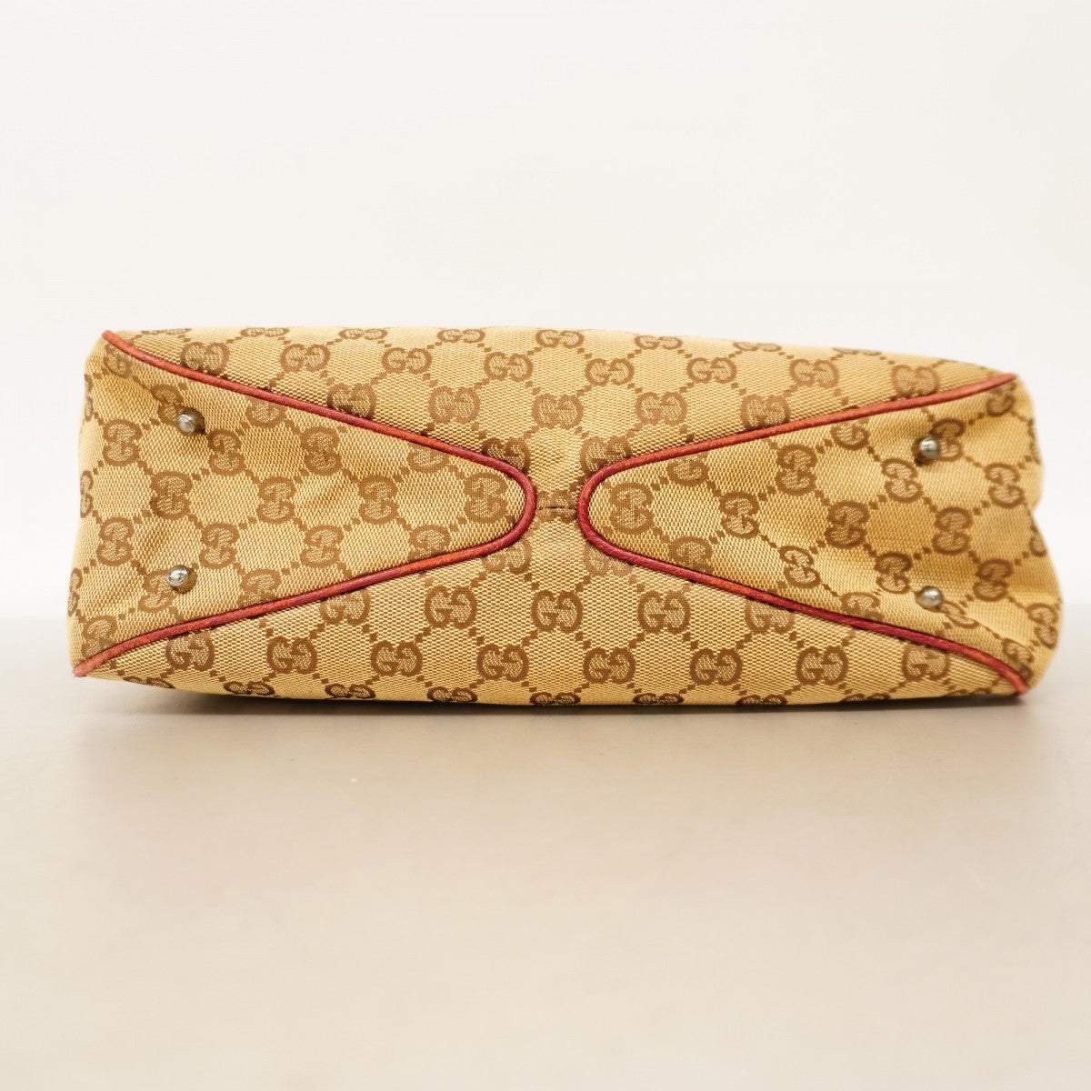 【5ia0344】グッチ ハンドバッグ GGキャンバス 113019 キャンバス ブラウン ボルドー シルバー金具【中古】レディース