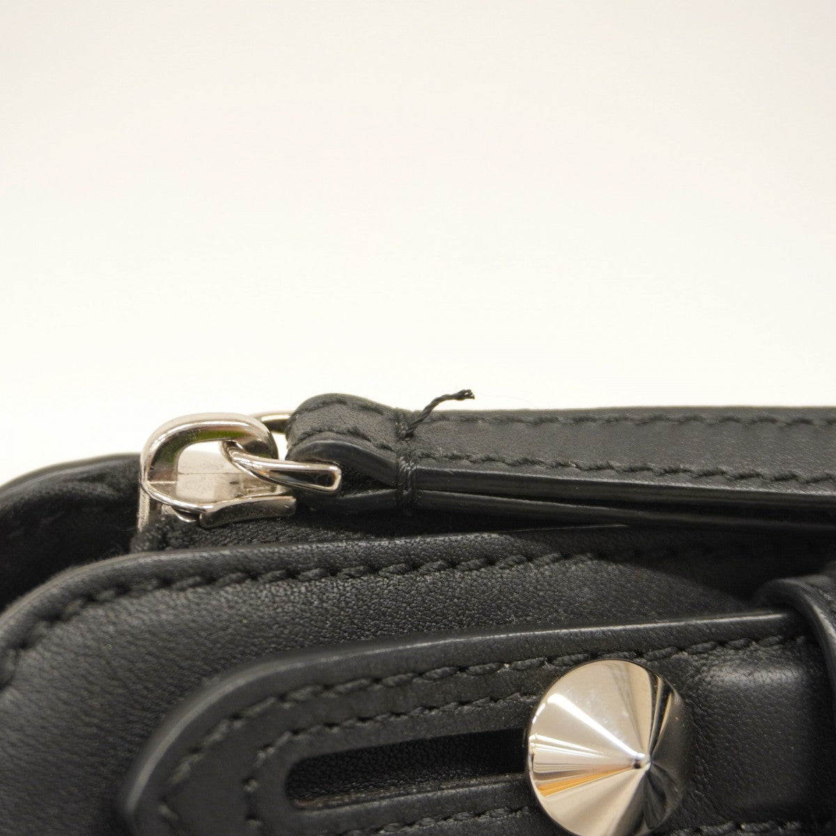 【5ia0345】フェンディ ハンドバッグ バイザウェイ レザー ブラック シルバー金具【中古】レディース