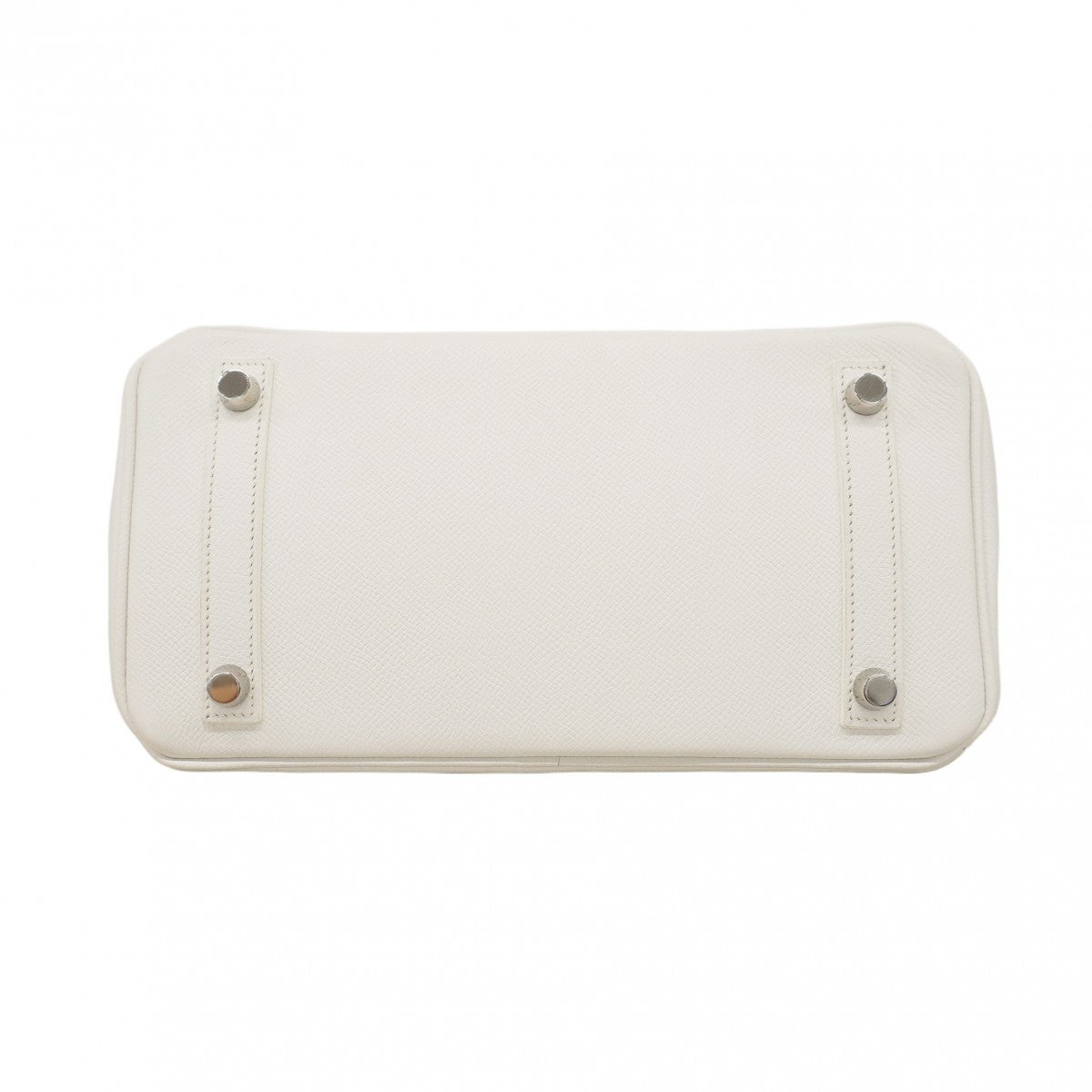 【5ia0793-h】エルメス ハンドバッグ バーキン25 ヴォーエプソン ホワイト シルバー金具 □M刻印【中古】レディース