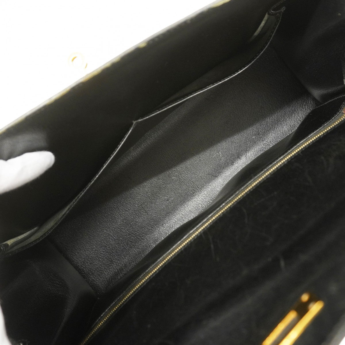 【5ia0940-h】エルメス ハンドバッグ ケリー35 ボックスカーフ ブラック ゴールド金具 □D刻印【中古】レディース