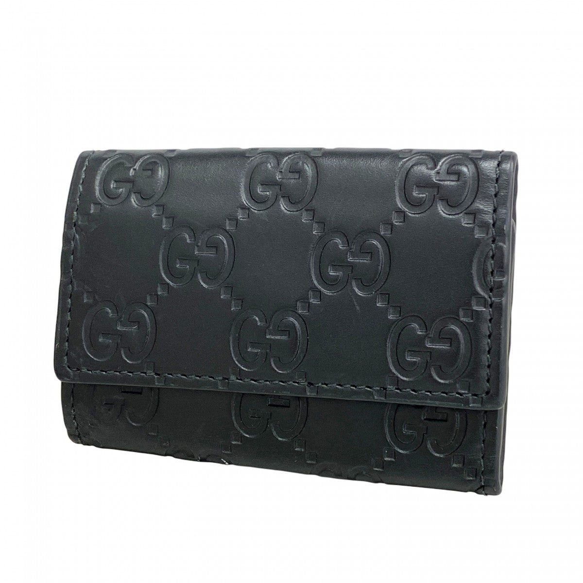 【5ib1949】グッチ キーケース グッチシマ 779824 レザー ブラック シルバー金具【中古】メンズ レディース ユニセックス