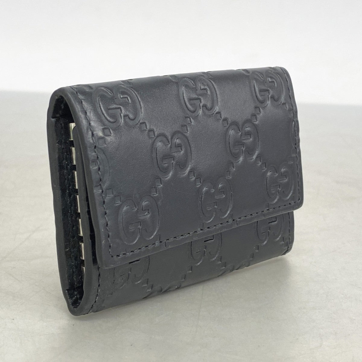 【5ib1949】グッチ キーケース グッチシマ 779824 レザー ブラック シルバー金具【中古】メンズ レディース ユニセックス