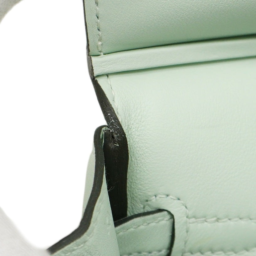 【5ib2209-e-g】エルメス ハンドバッグ バーキン25 スイフト ヴェールペパーミント シルバー金具 K刻印【中古】レディース