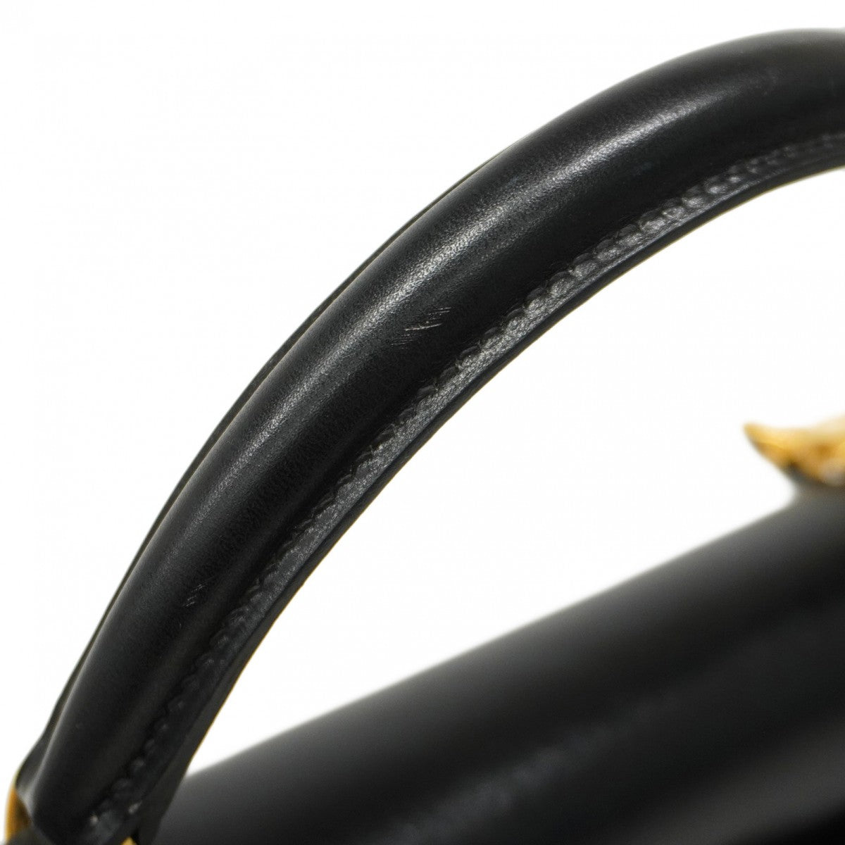 【5ib2255】エルメス ハンドバッグ ケリー32 ボックスカーフ ブラック ゴールド金具 □B刻印【中古】レディース