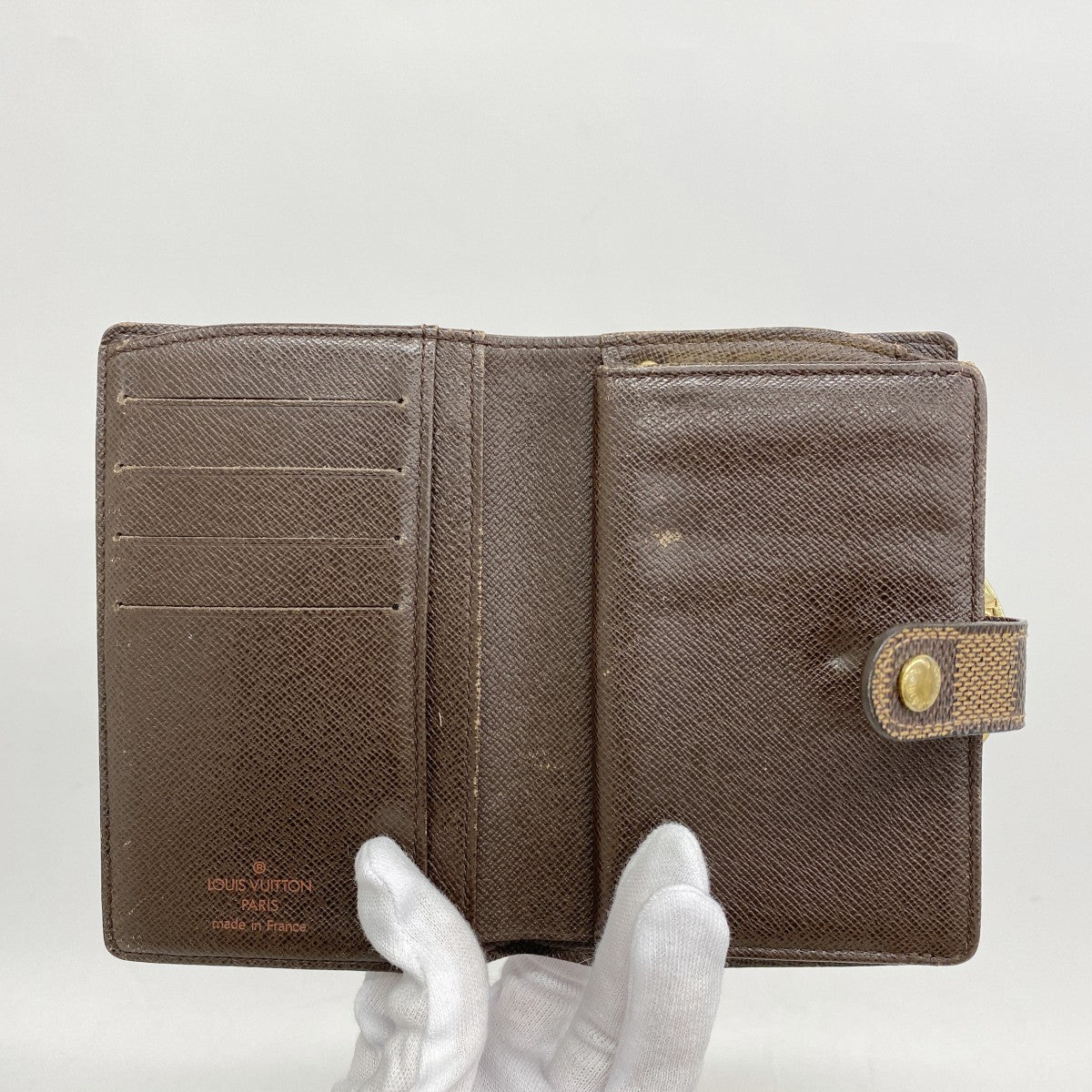 【5ic2844】ルイヴィトン 財布 ダミエ ポルトモネヴィエノワ N61664 エベヌ【中古】レディース