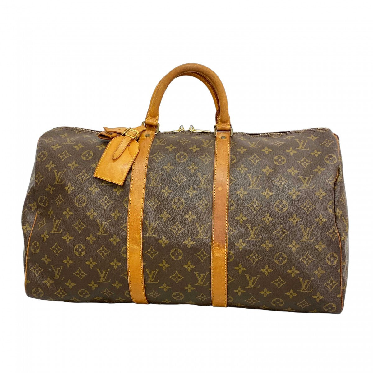 Louis Vuitton ボストンバッグ ブラウンレザー サックスープル35 モノグラム ボストンバッグ PVC レザー