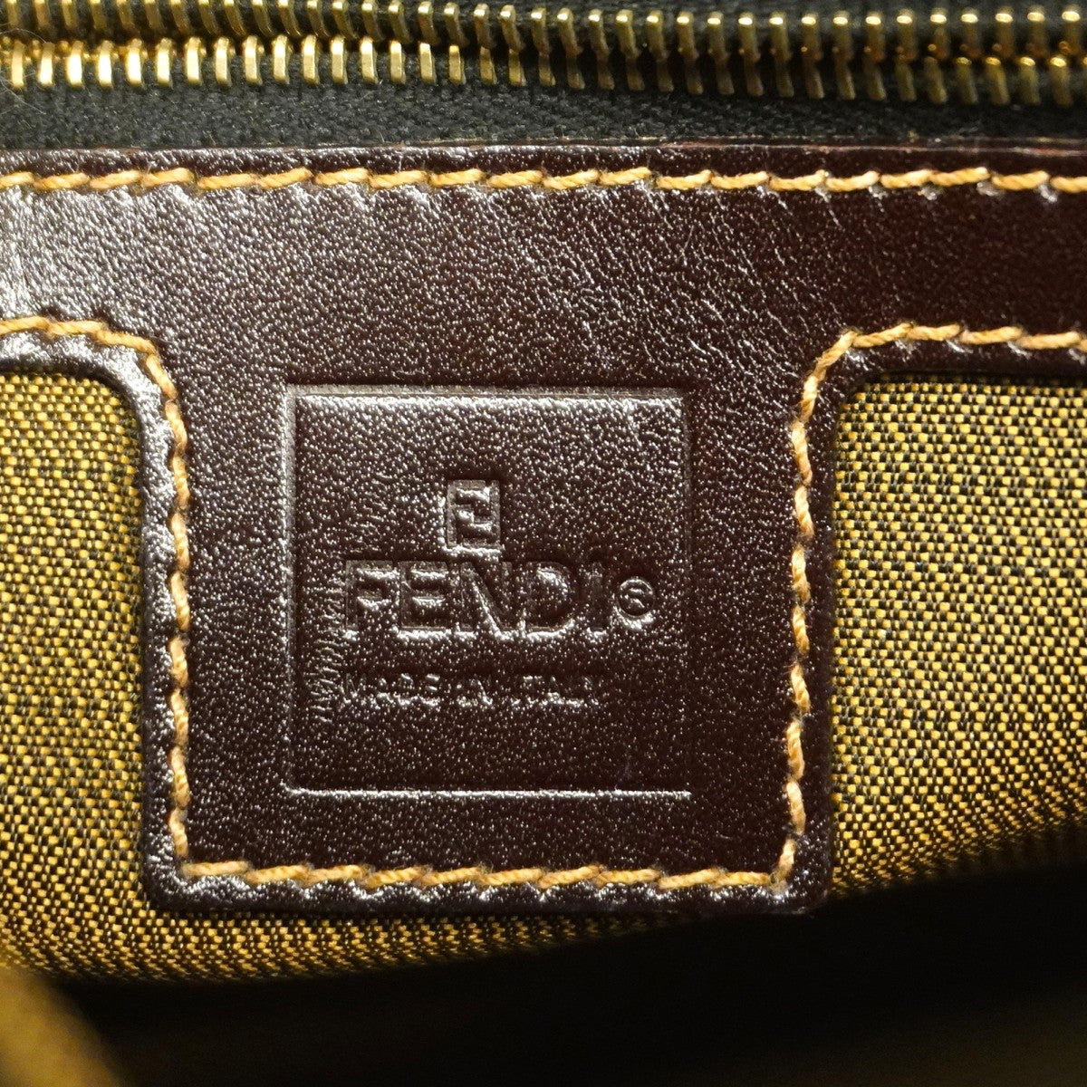 【5ic3625】フェンディ ハンドバッグ ズッカ ナイロンキャンバス ブラウン ゴールド金具【中古】レディース