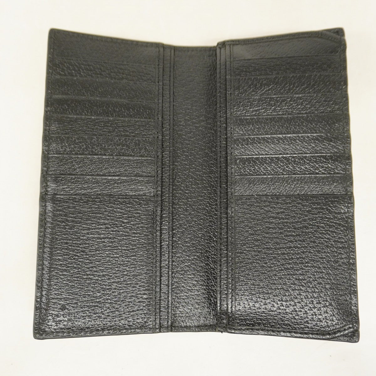 【5ic3629】グッチ 長財布 GGマーモント 428740 レザー ブラック ゴールド金具【中古】メンズ