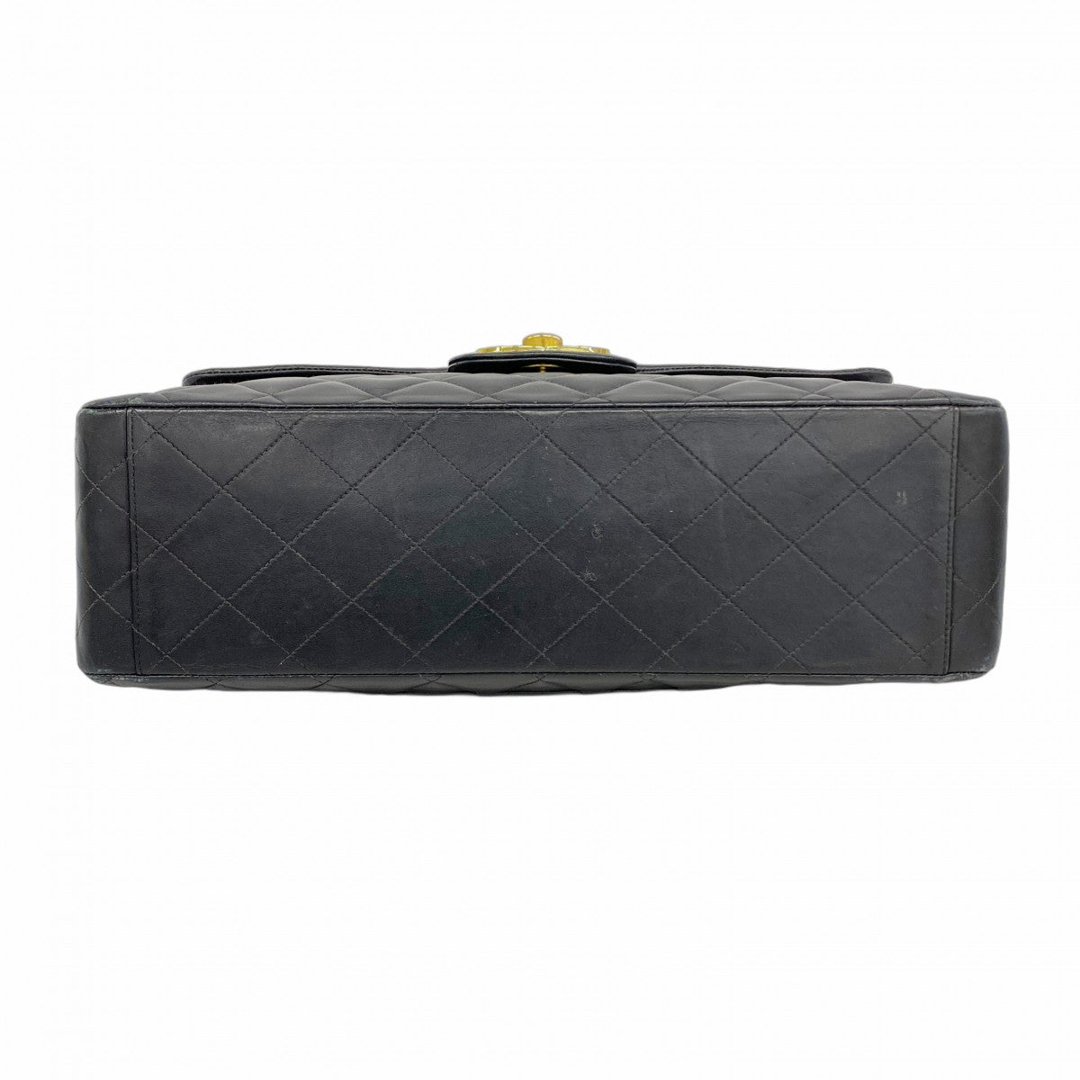 【5ic3705】シャネル ショルダーバッグ デカマトラッセ Wチェーン ラムスキン ブラック ゴールド金具【中古】レディース