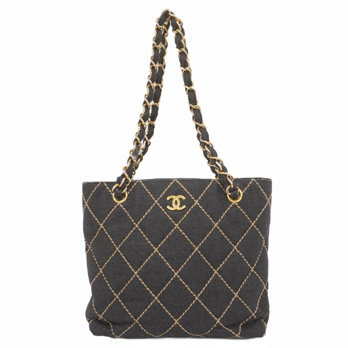 シャネル スエード ワイルドステッチ トートバッグ ショルダーバッグ CHANEL スエードショルダーバッグ 茶色 ココマーク ワイルド