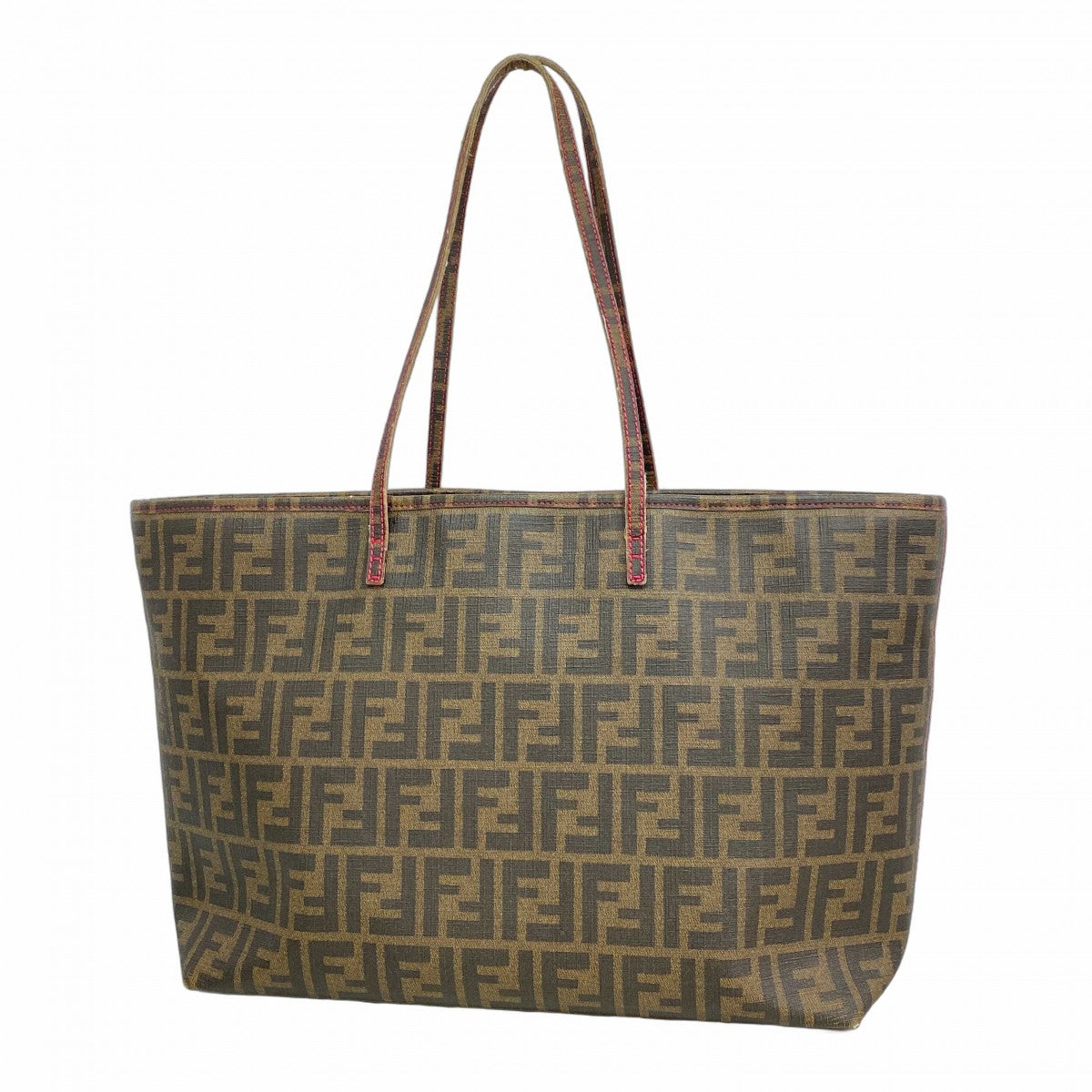 【美品】フェンディ FENDI ズッカ柄 トートバッグ ポーチ付 A4可 濃茶 美品】フェンディ FENDI ズッカ柄 トートバッグ ポーチ付 A4可