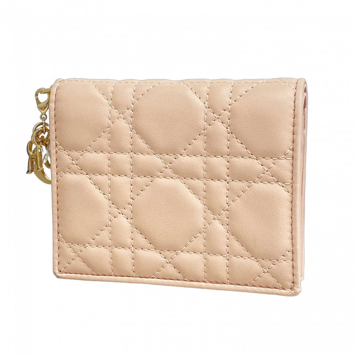 ぴょん  ディオール カナージュ コインケース シャンパンゴールド 限定品 Christian Dior ディオール コイン&カードケース LADY DIOR