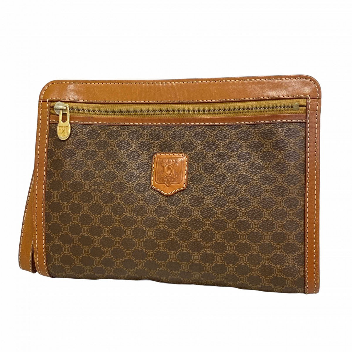 【使用感少 極美品】セリーヌ 黒マカダム クラッチバッグ ハンドバッグ 極 美品 CELINE セリーヌ マカダム ブラゾン 柄 トリオンフ ロゴ