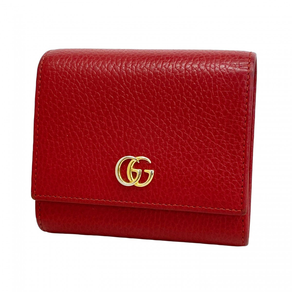 箱付き　グッチ　折財布　オフィディア　GG マーモント　レザー　レッド GUCCI グッチ 財布 長財布 ラウンドファスナー GGマーモント