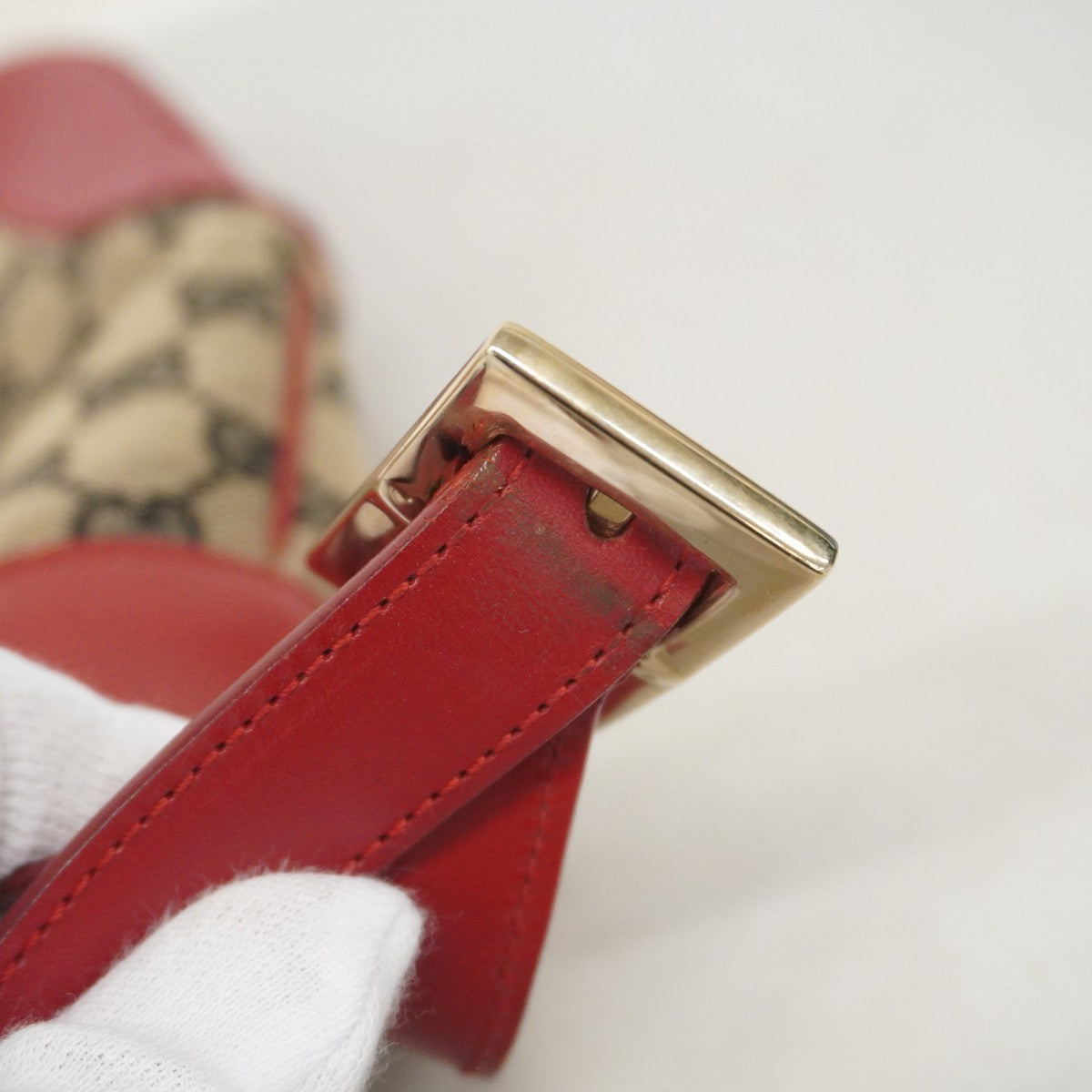 【5id4351】グッチ ショルダーバッグ GGキャンバス/ジャッキー 001 3306 キャンバス ブラック レッド ゴールド金具【中古】レディース