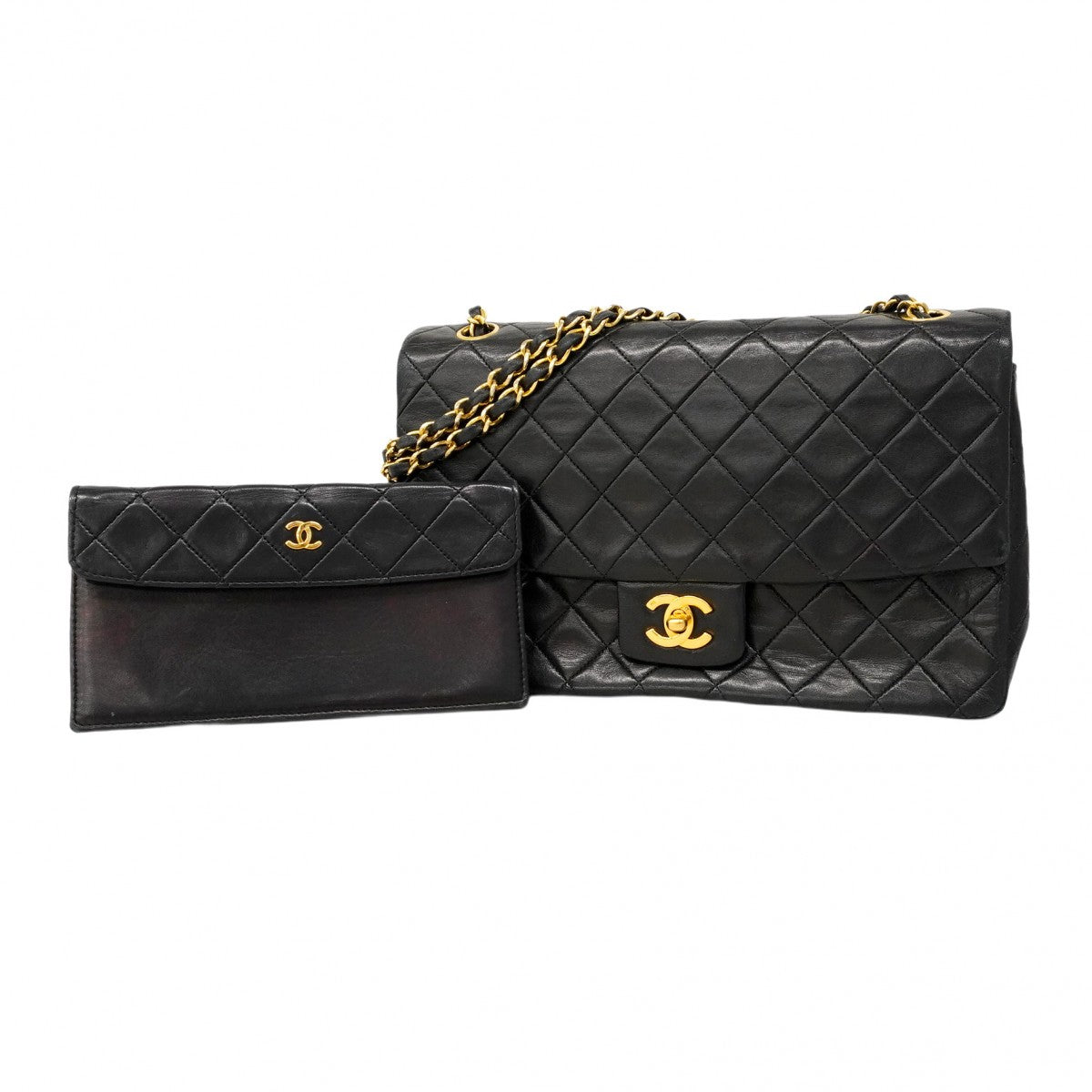 希少 VINTAGE CHANEL サテン地×ラムスキン ショルダーバッグ CHANEL ミニマトラッセサテンチェーンショルダーバッグ #vintage