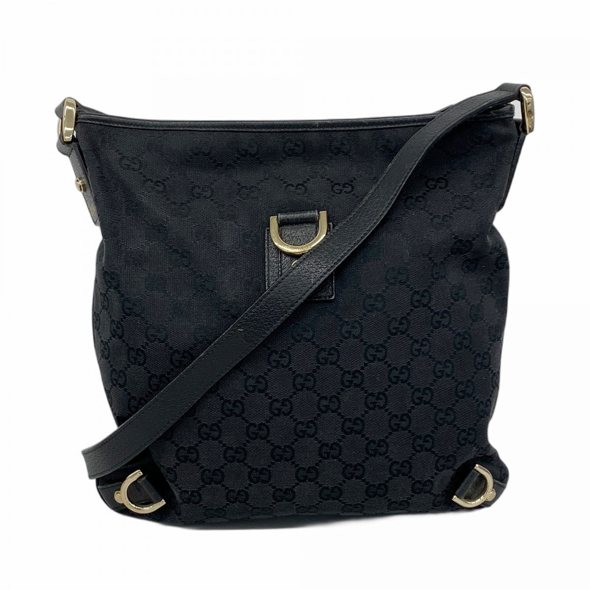 m63【美品】保存袋付き　グッチ　GGキャンバス アビー　ブラック　ショルダー m63【美品】保存袋付き グッチ GGキャンバス アビー ブラック
