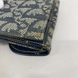 ★SALE【5id5005】クリスチャンディオール 財布 トロッター サドル キャンバス ネイビー ゴールド金具【中古】レディース